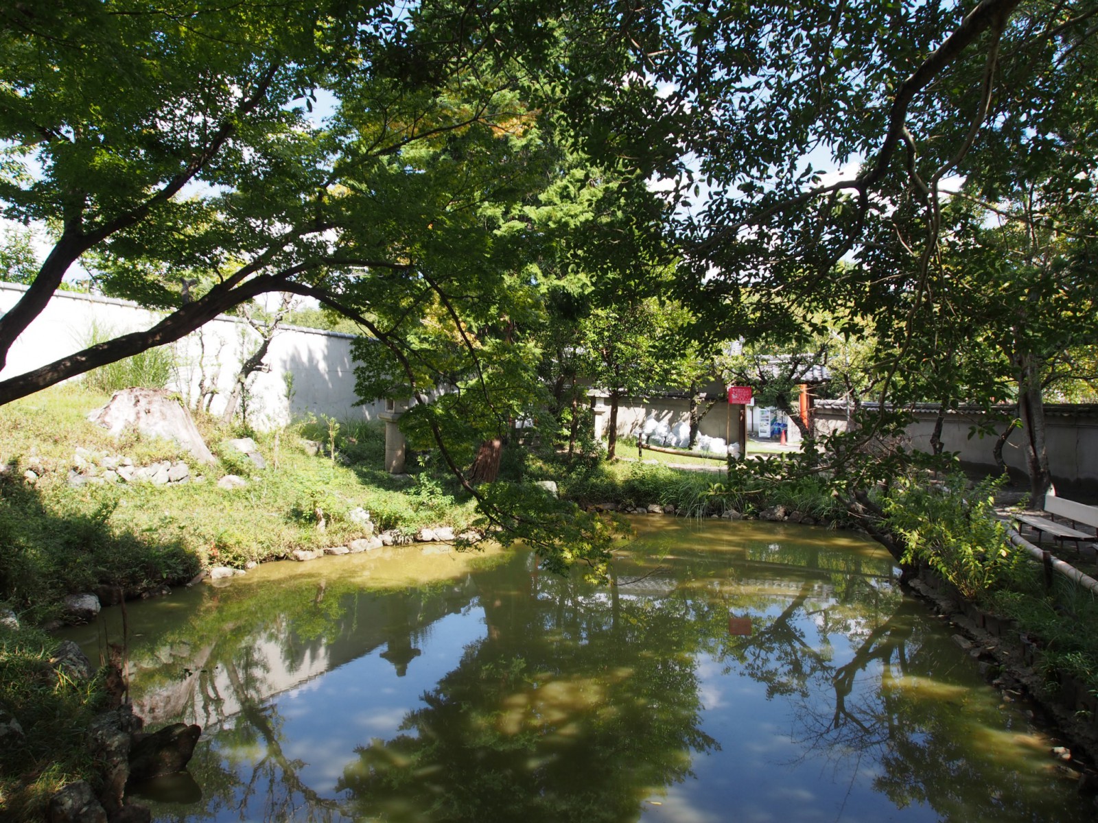 奈良町天神社境内にある池